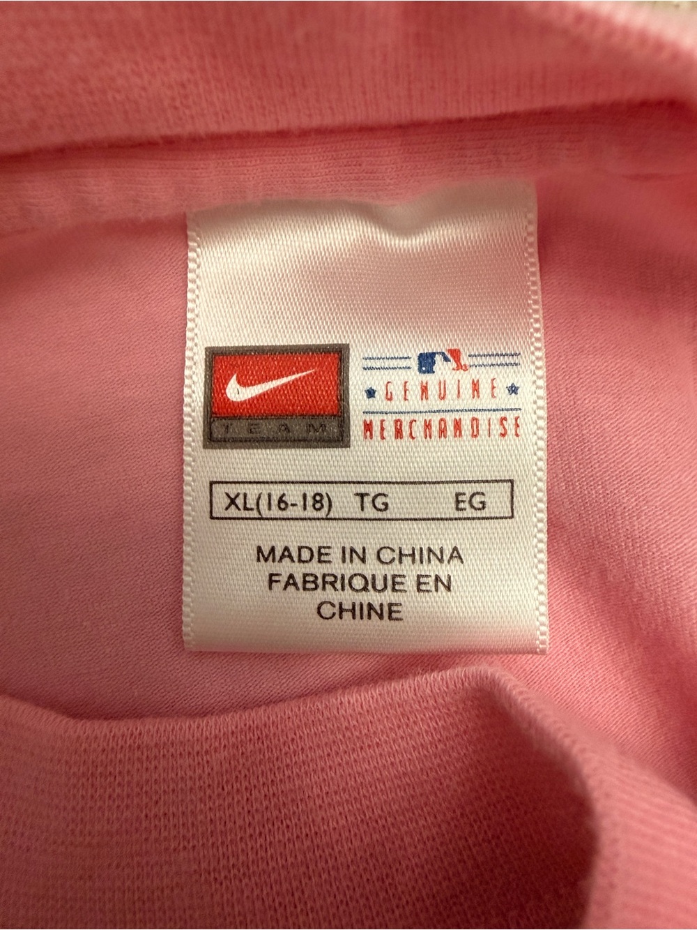 Nike Pink Crewneck Tee with MLB Tag - Picture 4 of 4
